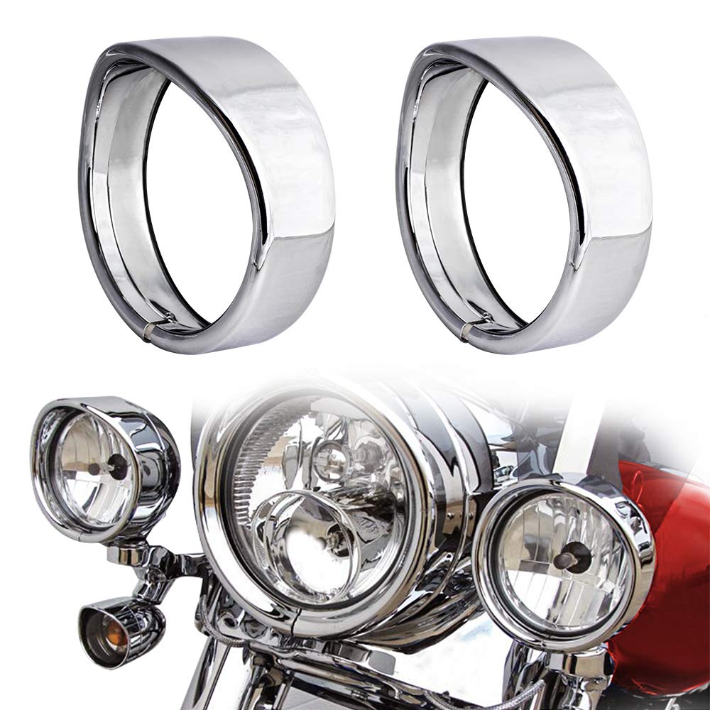 NTHREEAUTO chrome passing lamp visor on Harley for a sleek, durable finish