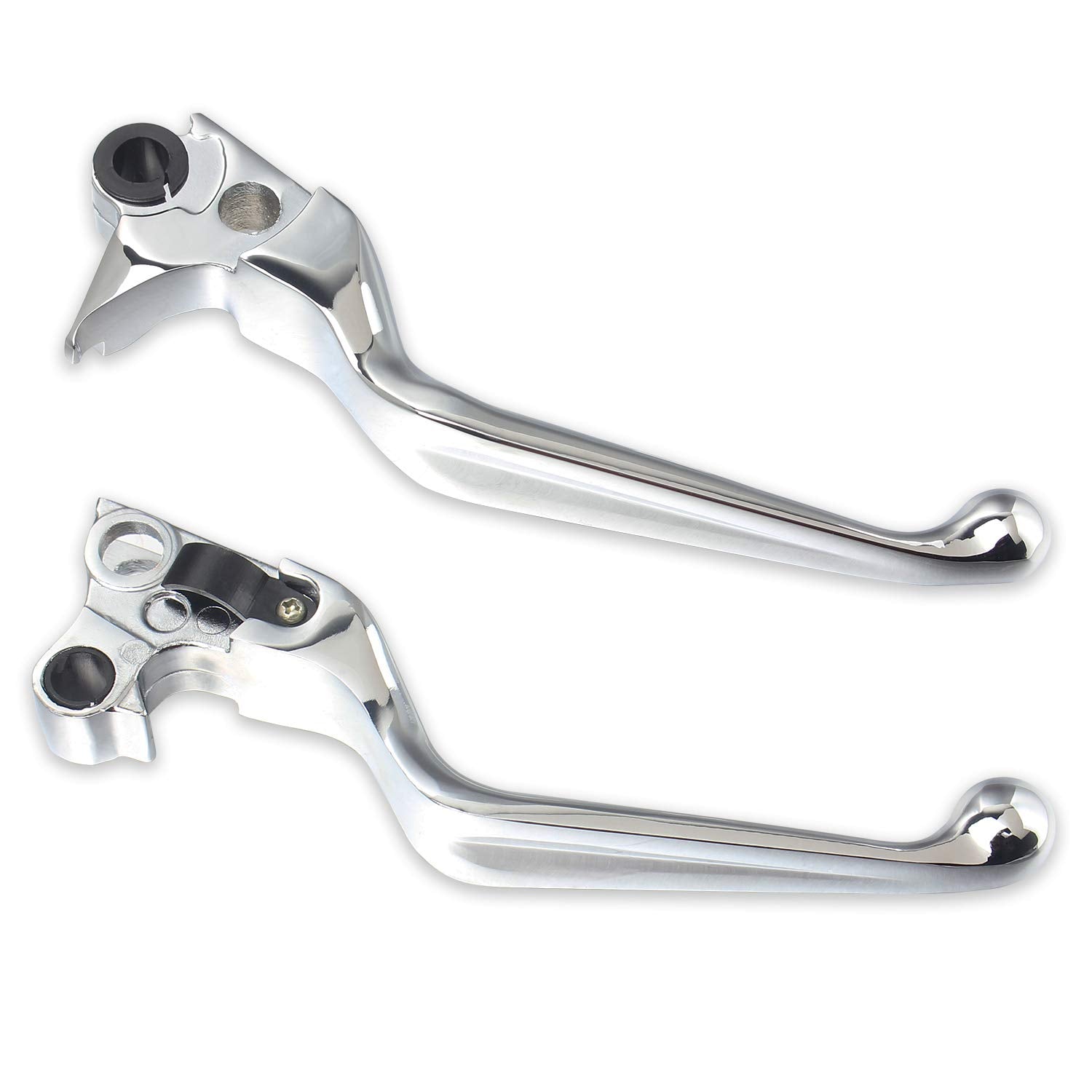 NTHREEAUTO chrome clutch lever for Harley Road King/Softail offers smooth operation and corrosion resistance.