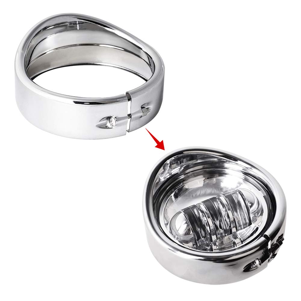 Close-up of NTHREEAUTO chrome fog-light trim ring showing anti-scratch finish
