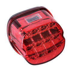 NTHREEAUTO Harley LED tail-light close-up red lens showing vivid signaling