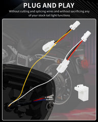 Plug and play NTHREEAUTO taillight installation on Harley Dyna