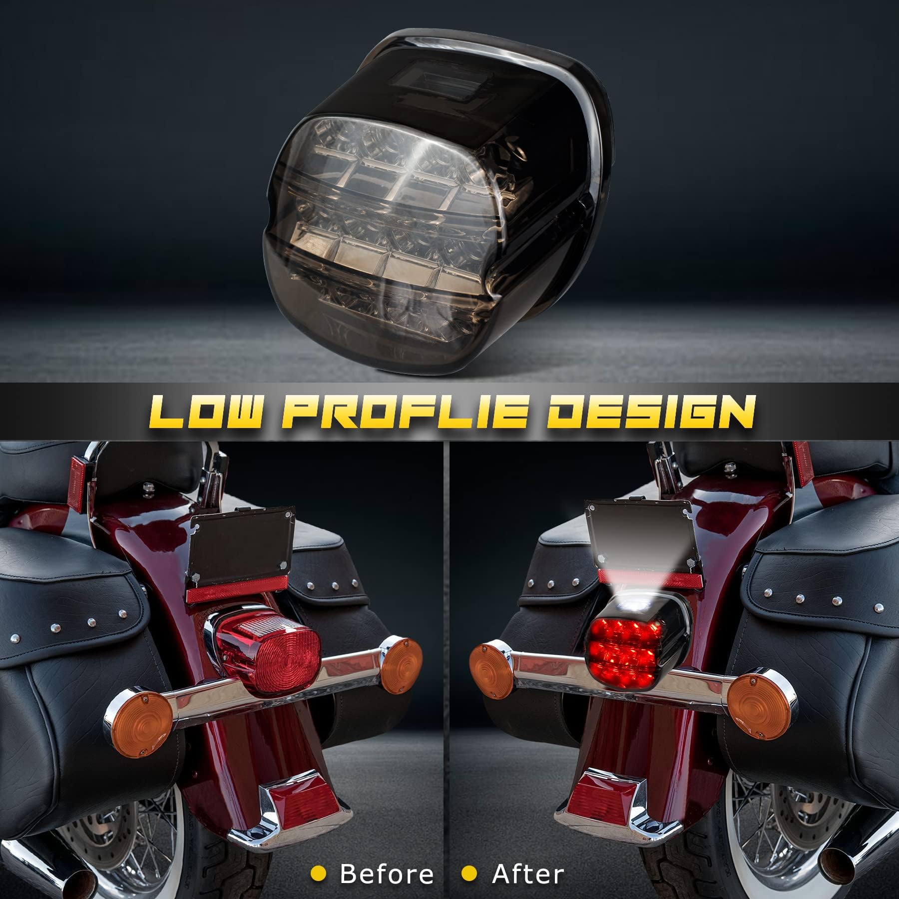 NTHREEAUTO tail light installation on Harley Dyna with adapter alignment for secure fit