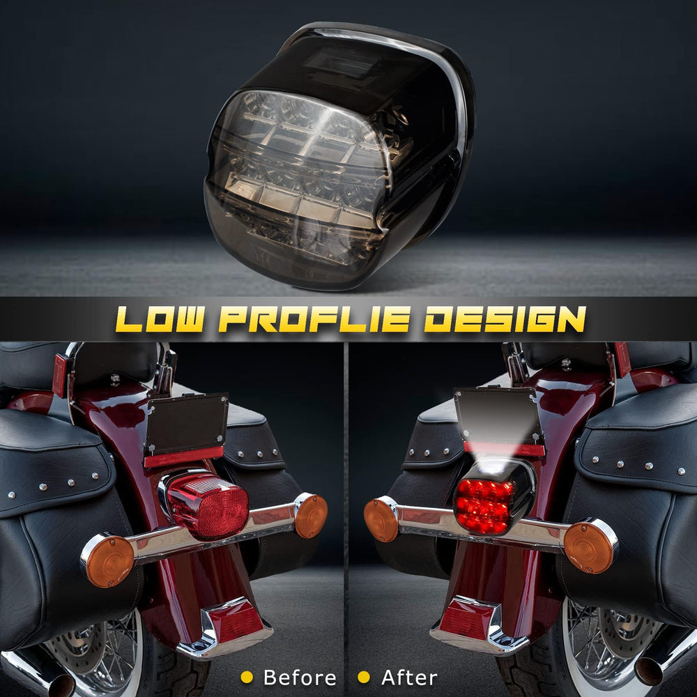 NTHREEAUTO tail light installation on Harley Dyna with adapter alignment for secure fit
