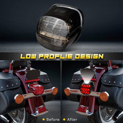 NTHREEAUTO tail light installation on Harley Dyna with adapter alignment for secure fit
