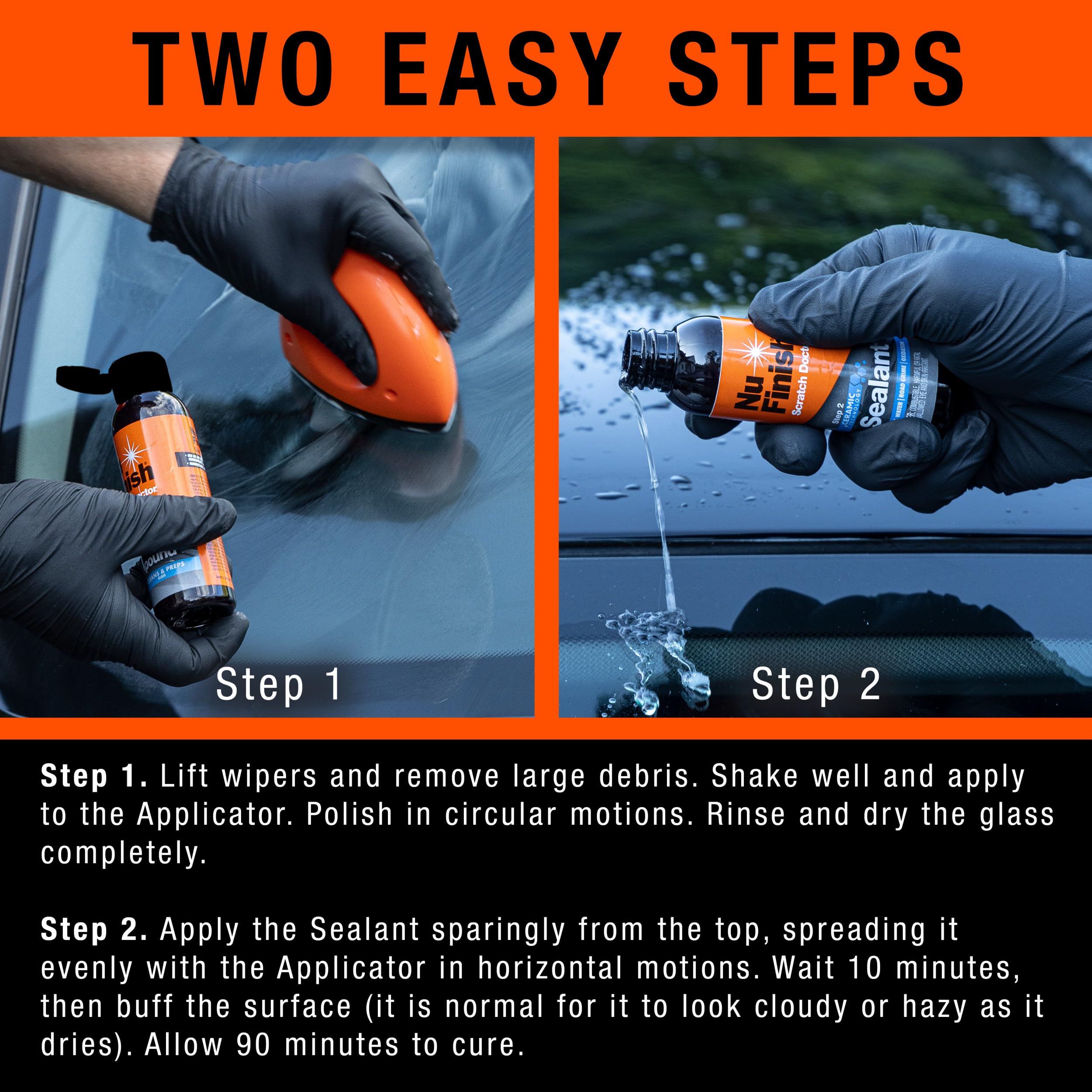 Nu Finish Precision Applicator Tool highlights precise residue removal on broad surfaces.