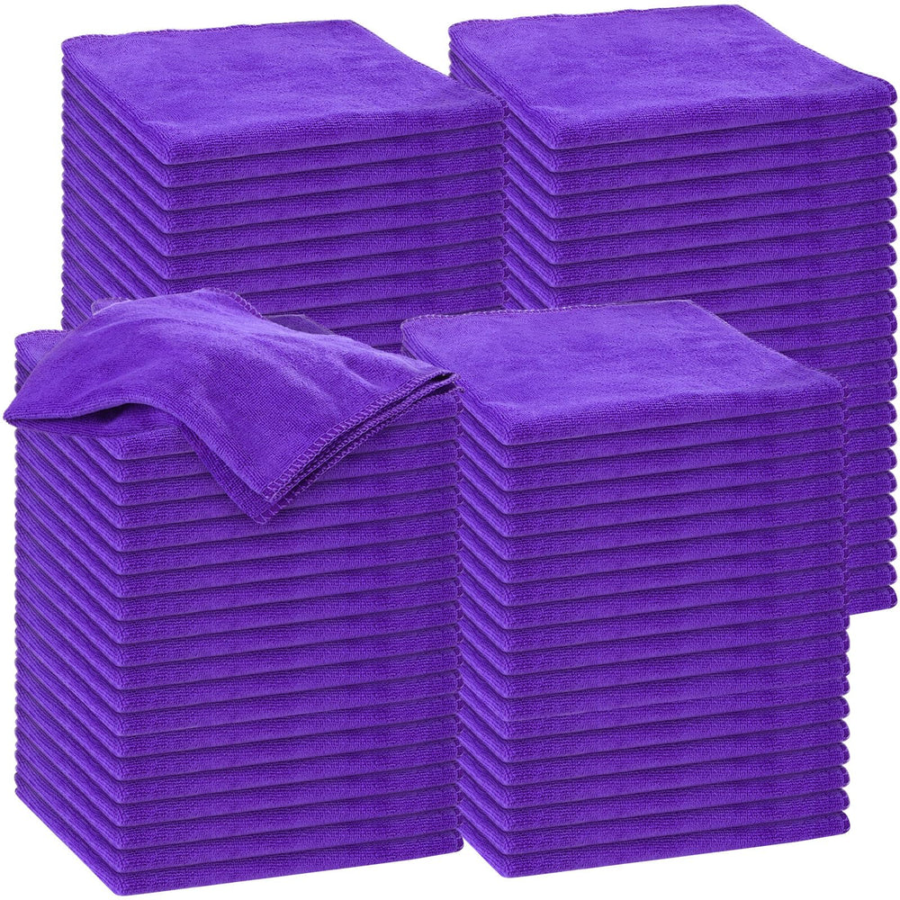Nuenen microfiber cloths for cars, 120-piece purple set, highly absorbent.