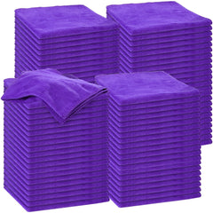 Nuenen microfiber cloths for cars, 120-piece purple set, highly absorbent.