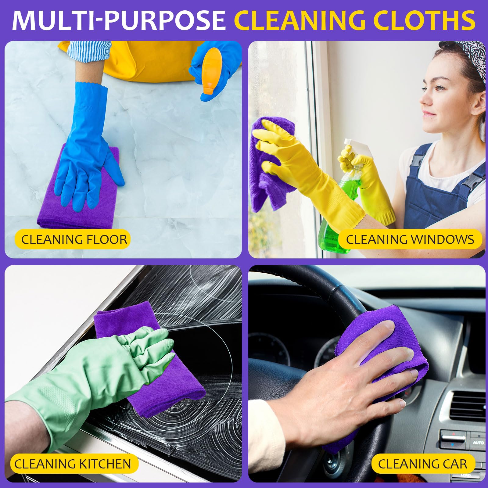 Nuenen purple car towels for windows and dashboard wiping.