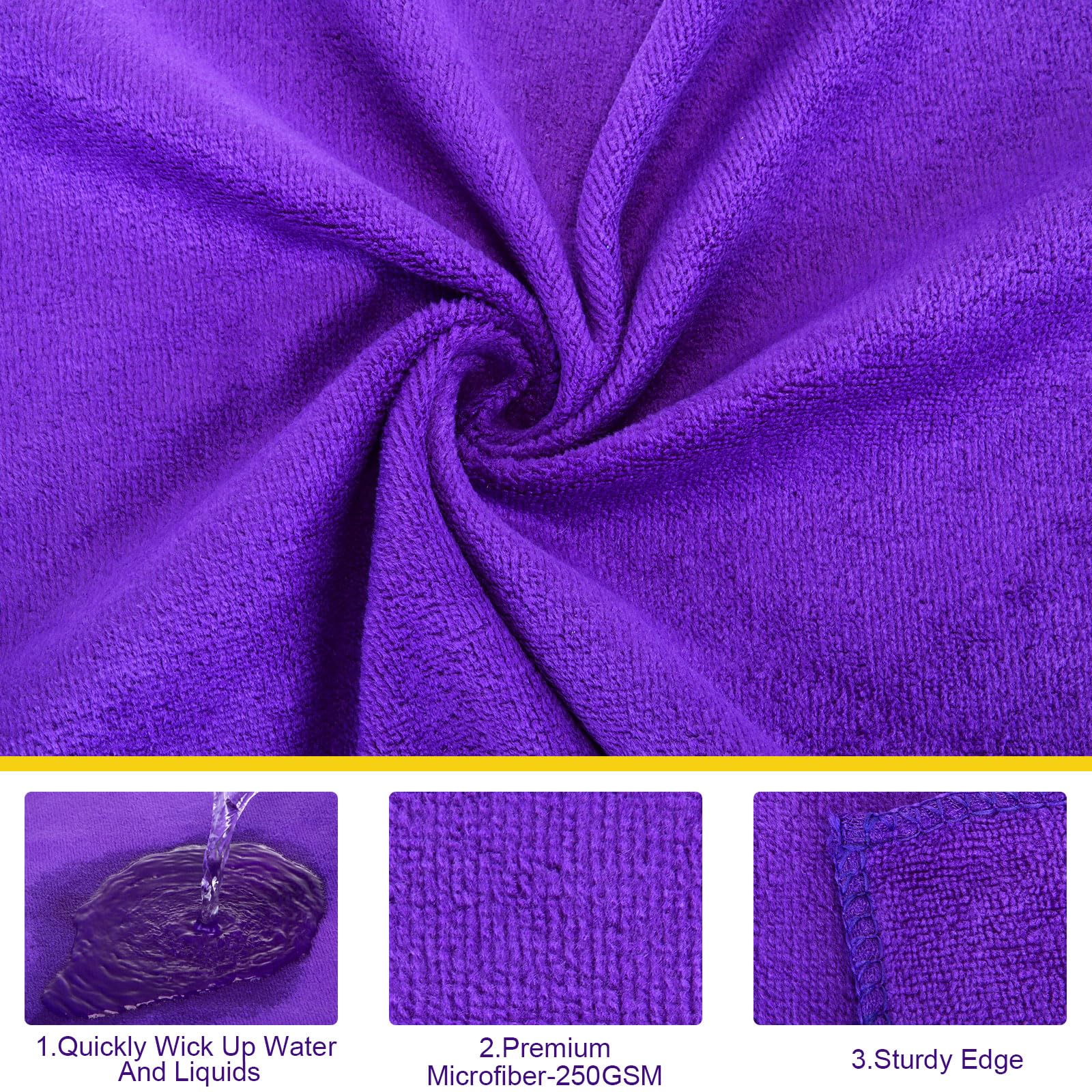 Nuenen washable microfiber towels 40x40 cm, durable for home and car.