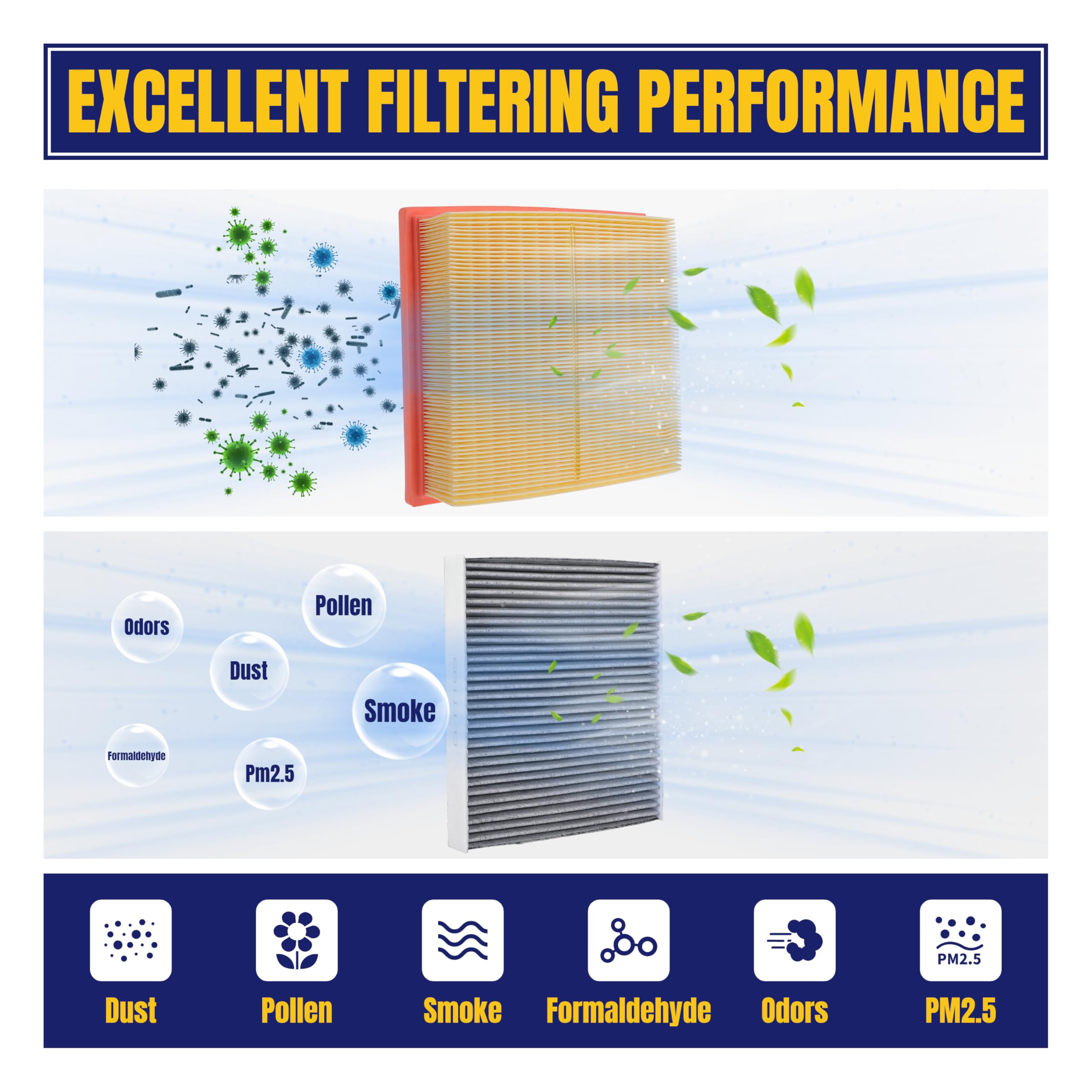 NuFlySic CA10755 engine air filter media filters dust and pollen from intake.