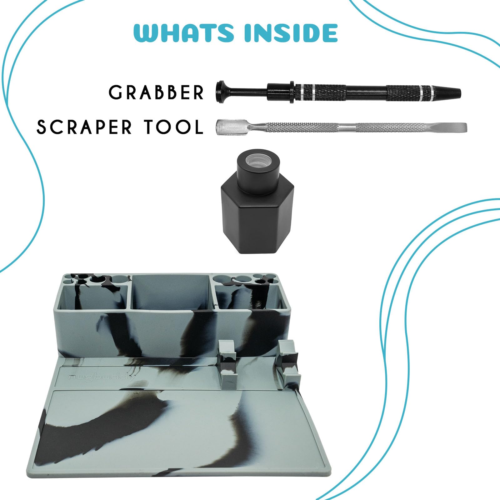 Nugbuddy Wax Tool Station 3x3 inch compartments keep tools at a glance.