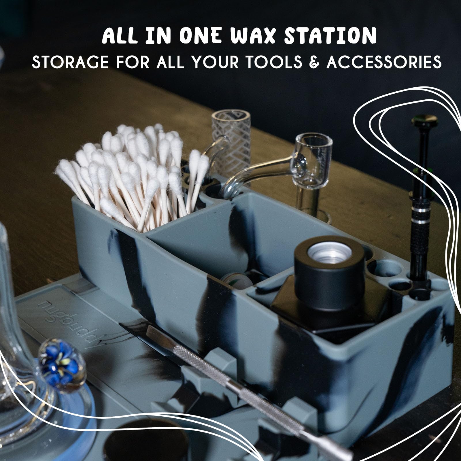 Nugbuddy Wax Tool Station built-in tool holder keeps essential tools within reach.
