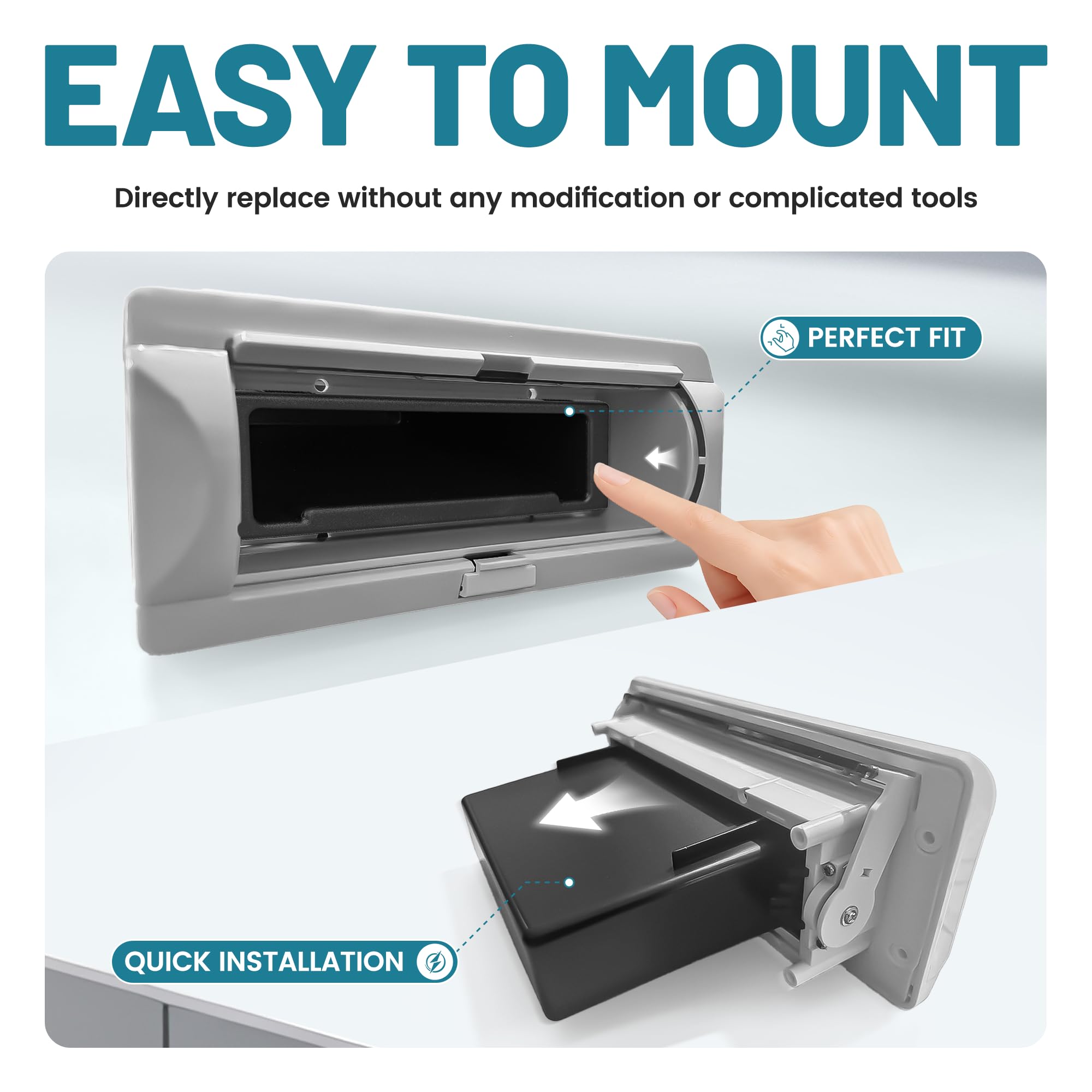 NuIth Dash Storage Pocket compatible with single din car radios for easy upgrade.