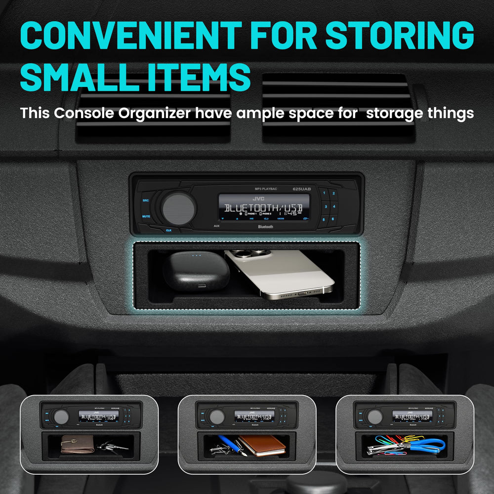 NuIth Dash Storage Pocket durable ABS plastic with factory dash color match.