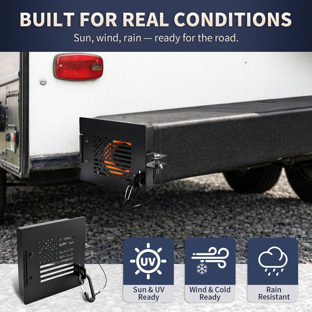 NUOVEPE 4-inch square bumper end cap fits campers and travel trailers.