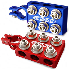 NUOVEPE heavy-duty terminal with six-input slots for high-gauge cables.