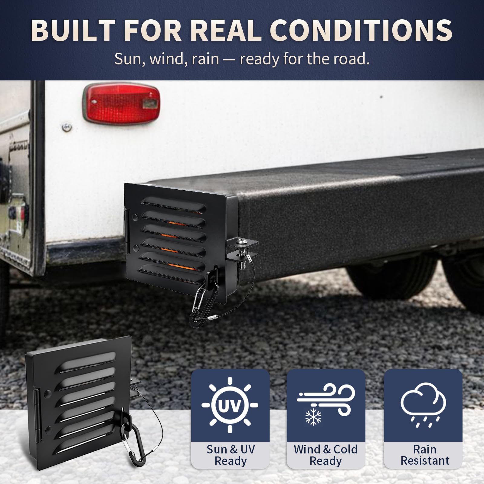 NUOVEPE bumper cap includes rubber buffer pads to absorb bumper tolerances