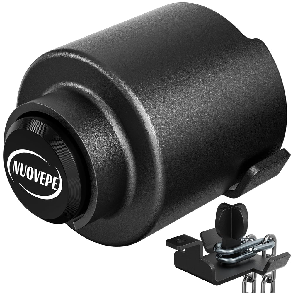 NUOVEPE trailer lock side view protecting the coupler and safety chains