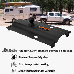 NUOVEPE universal rails fit demonstrates compatibility with standard fifth wheel rails