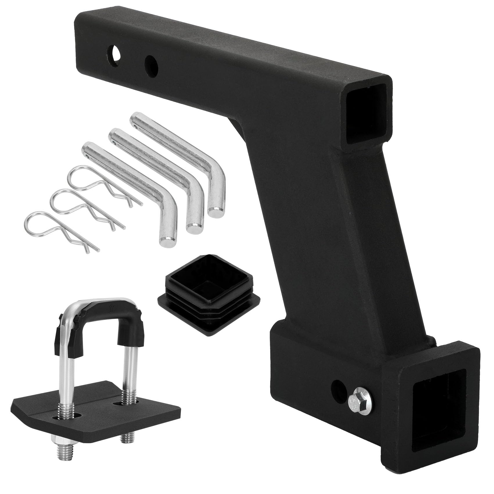 NURATIT hitch extension with 8-inch drop and 2-inch receiver for flexible mounting