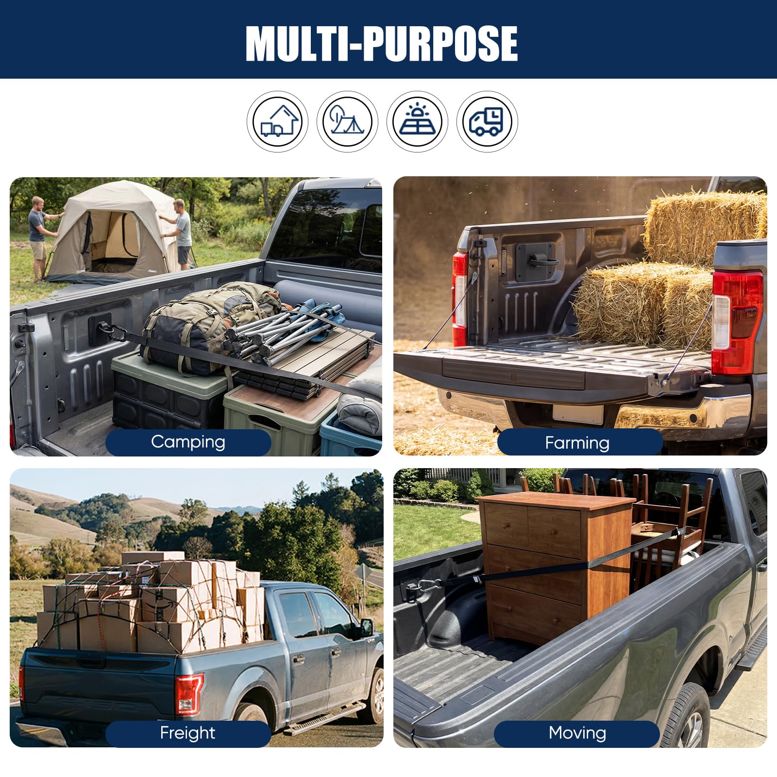 NusClaw ideal for securing motorcycles and camping gear.