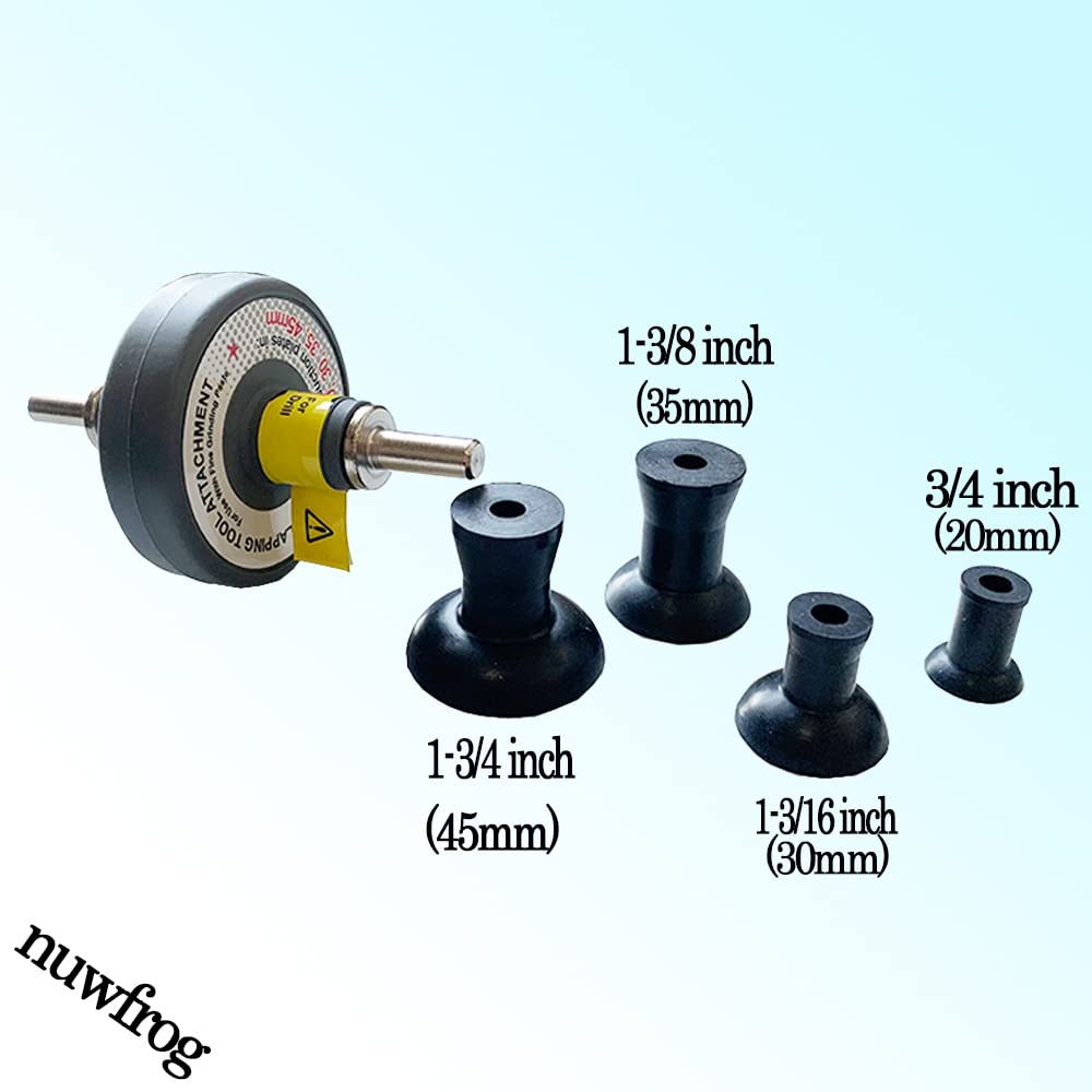 Nuwfrog valve lapping attachment with 45mm suction plate for large valve sizing.
