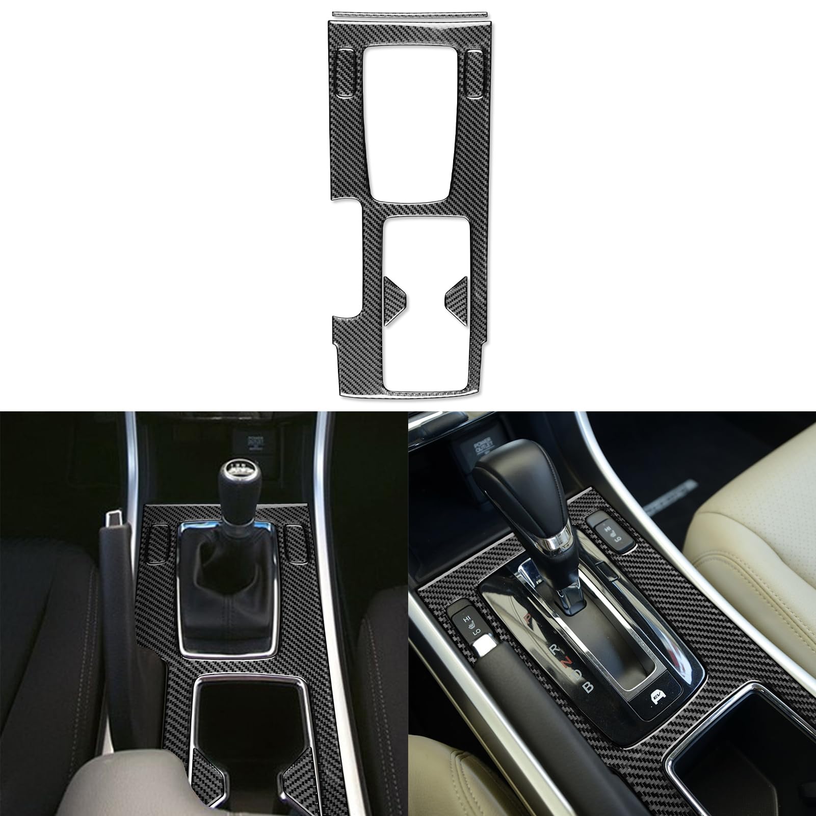 NVCNX carbon fiber center console cover for Honda Accord enhances interior style and protection