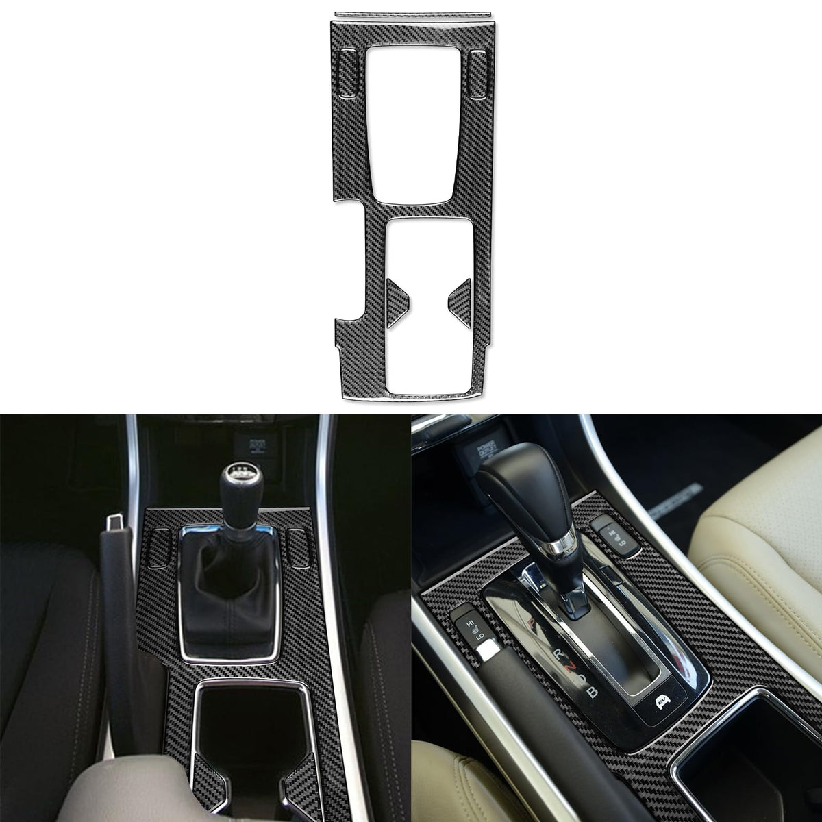 NVCNX carbon fiber center console cover for Honda Accord enhances interior style and protection