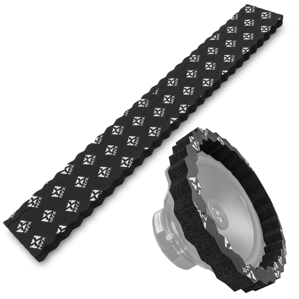 NVX UnifRing six-piece kit laid out for universal speaker sealing and cleaner sound.