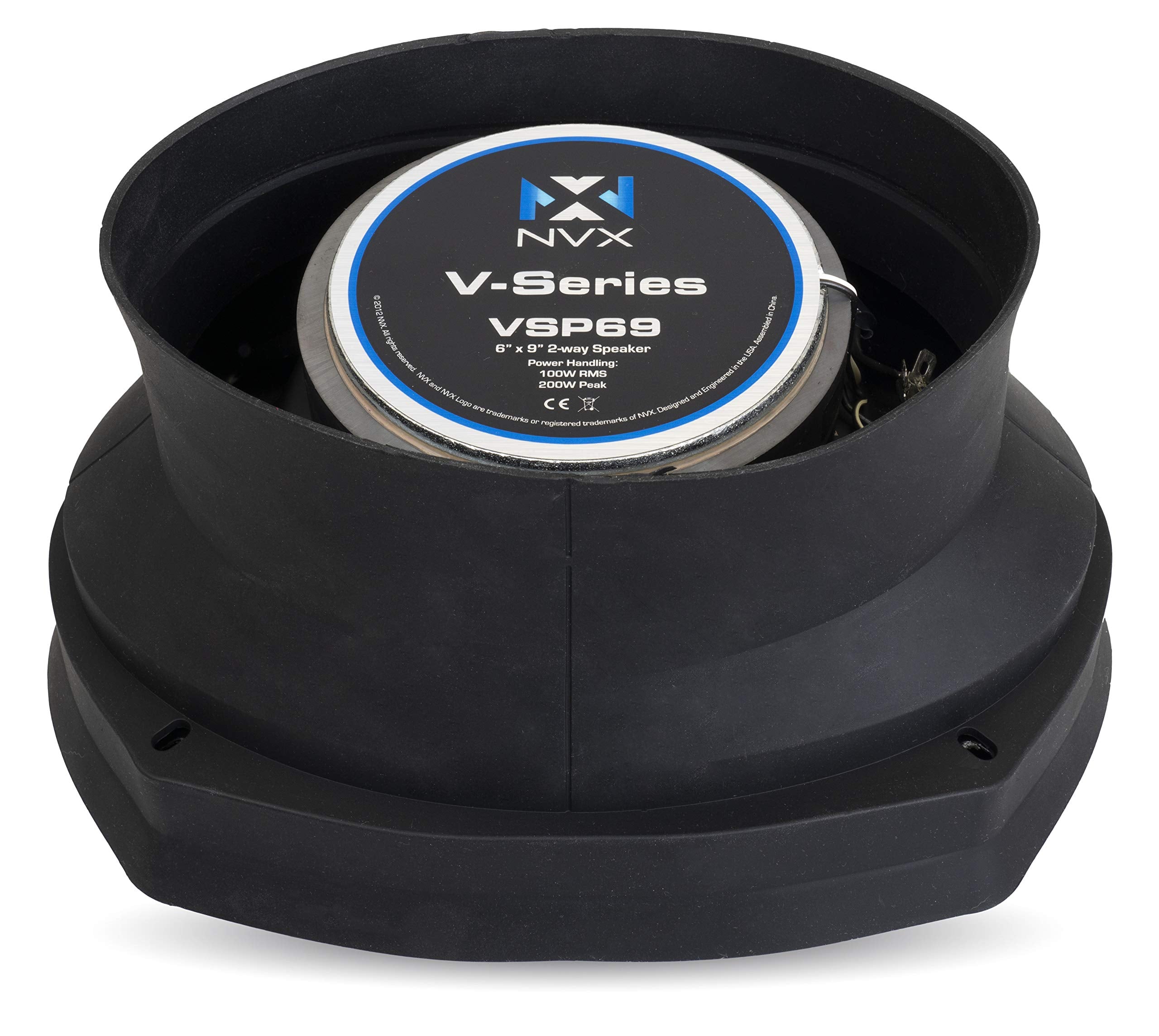 NVX XBAF68 front mounting depth detail showing 1-1/4 inch spec.