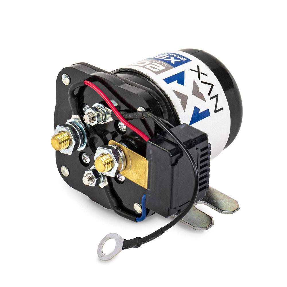 Front view of the NVX XSBI200 shows a compact footprint for under-dash install.