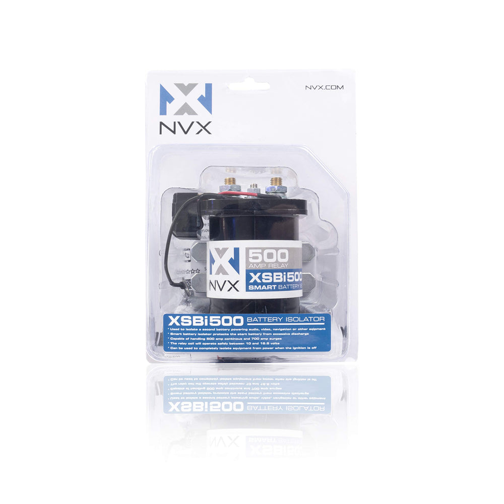 NVX XSBI500 in a car stereo setup powering a second battery.
