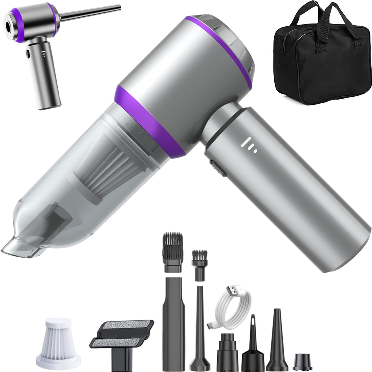 NWDEY car vacuum with high-power-20000pa suction for quick interior cleanups.