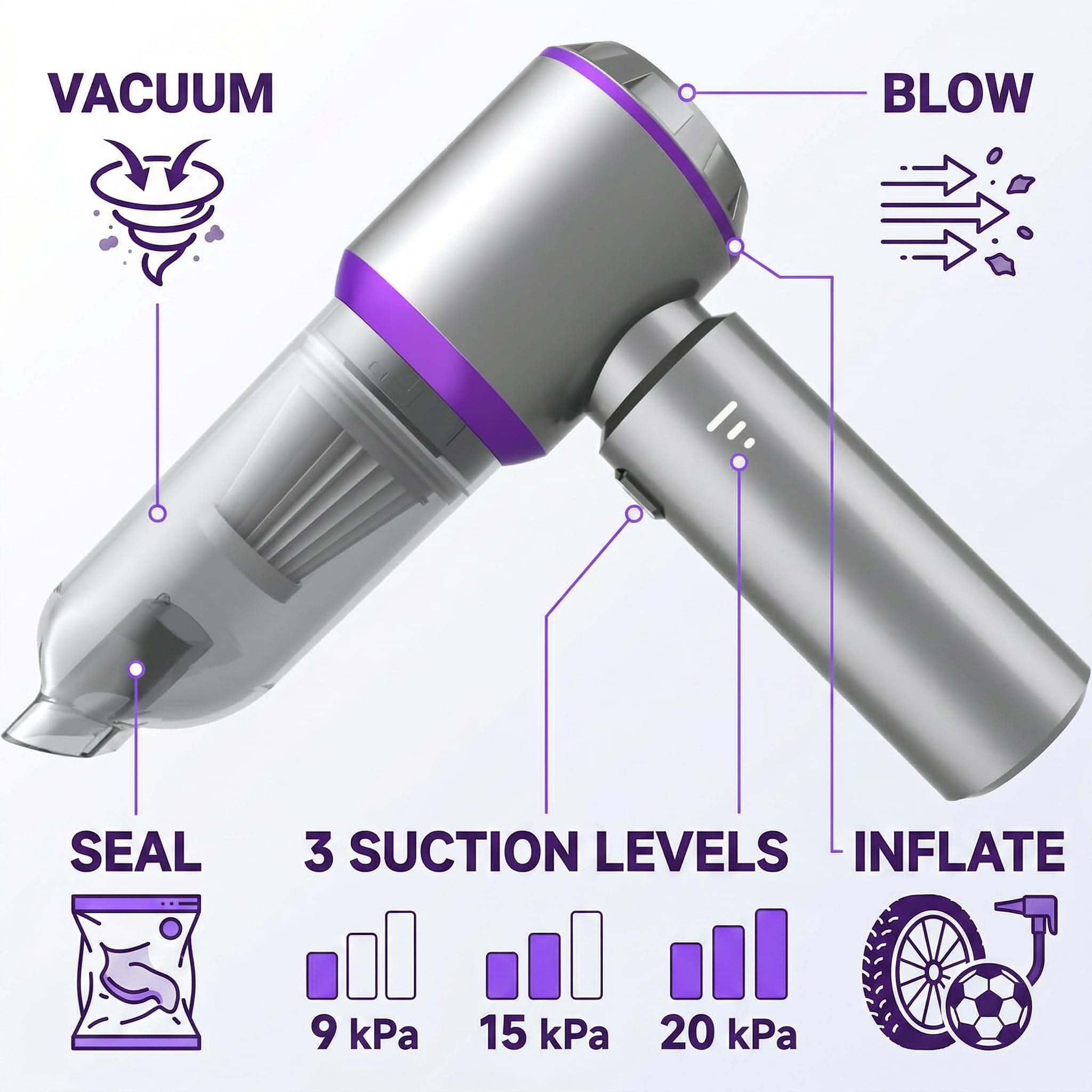 NWDEY cordless-handheld vacuum with 6000mAh battery for portable cleaning.