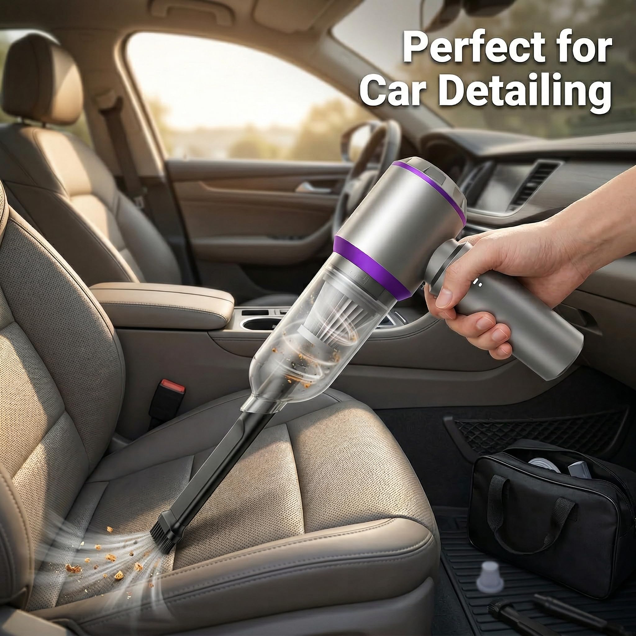 NWDEY full interior-detail kit includes crevice tool and brush for tight gaps.