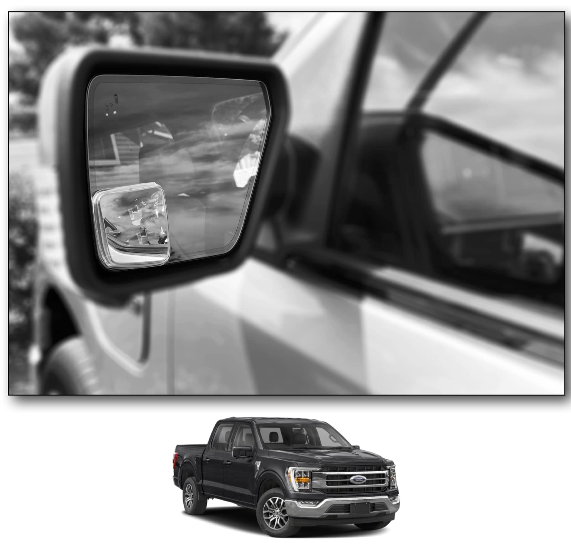 NXTGEN Extended View left mirror widens the field for safer lane changes.