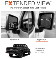 NXTGEN Extended View right mirror on Gladiator supports safer lane changes.