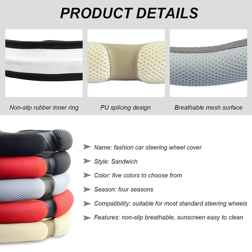 NYTKL universal-fit steering wheel cover for most cars and SUVs.