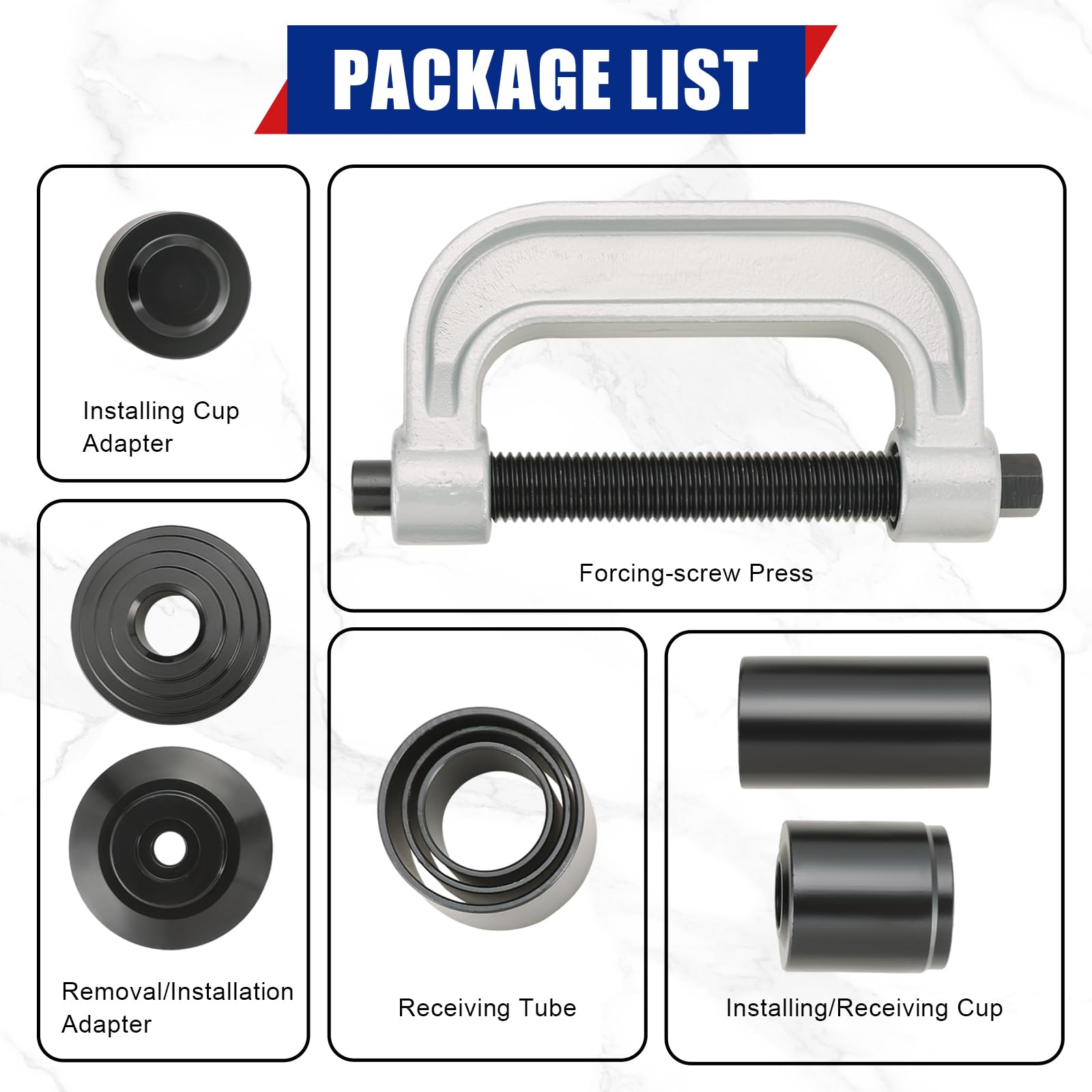 NYXOVA ball joint press screw enables precise press alignment during installation.