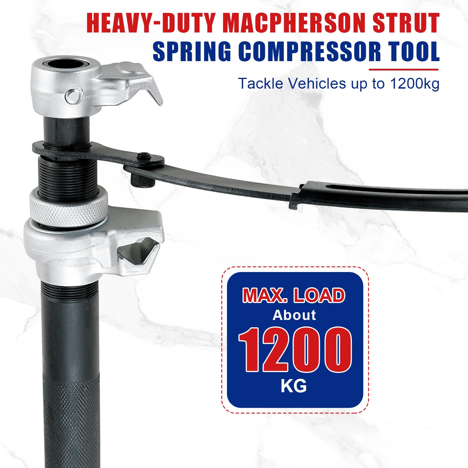 NYXOVA Coil Spring Compressor Tool showing 11-inch jaw opening for broad vehicle fit