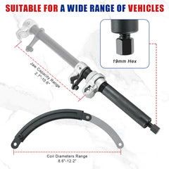 NYXOVA Coil Spring Compressor Tool retractable bracket enables stable parallel compression