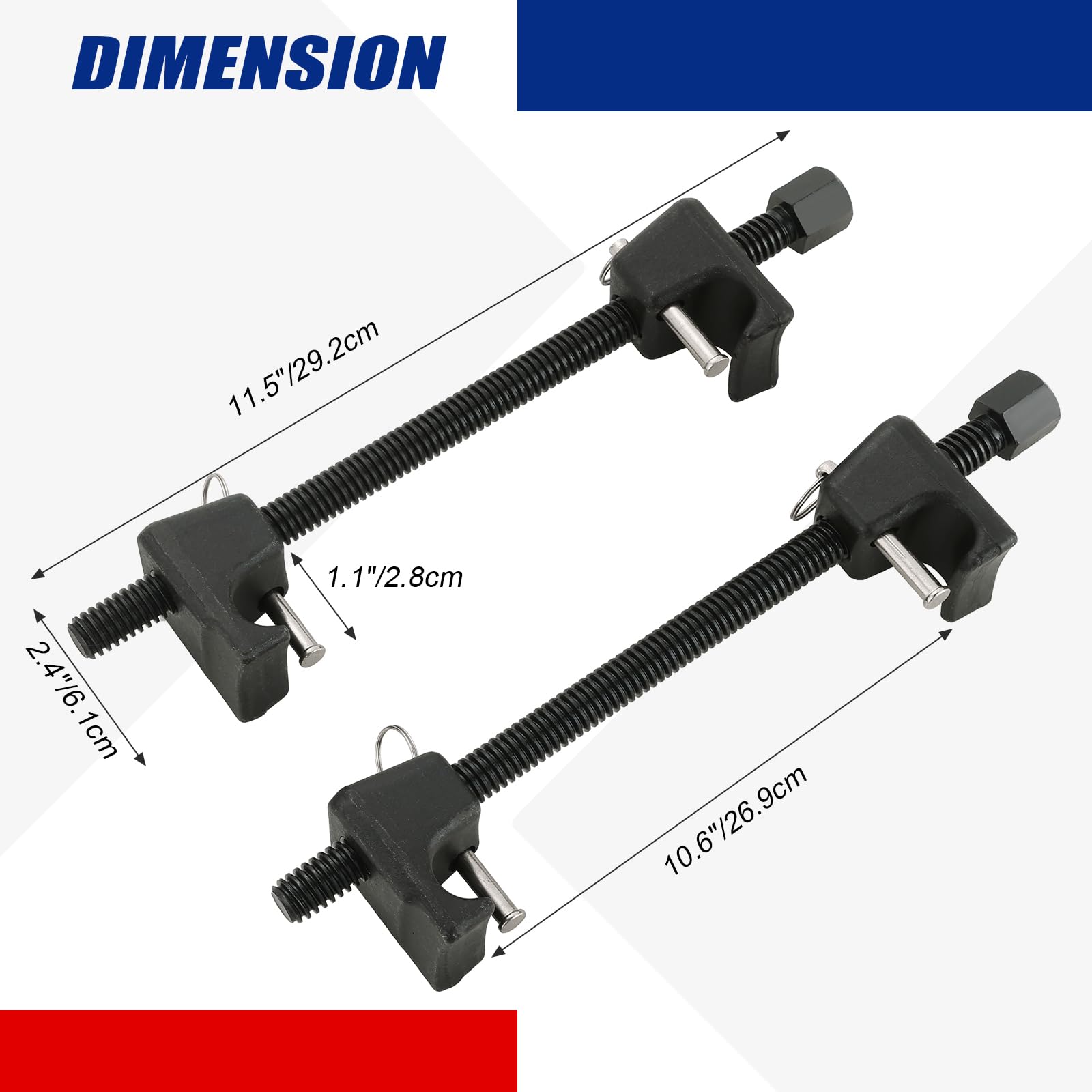 NYXOVA Macpherson strut spring compressor center screws hardened for lasting performance.