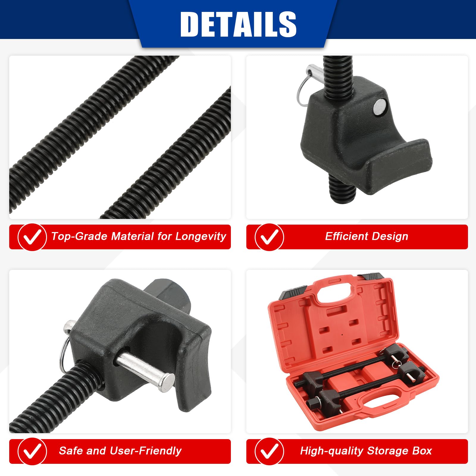 NYXOVA Macpherson strut spring compressor threaded rod provides strong, rapid spring support.