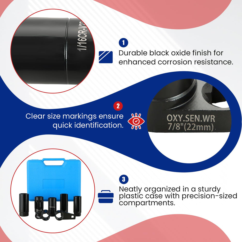 NYXOVA Oxygen Sensor Socket with slotted opening protects wires and increases leverage.