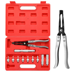 Nyxova valve stem seal remover pliers gripping a seal in a tight engine bay