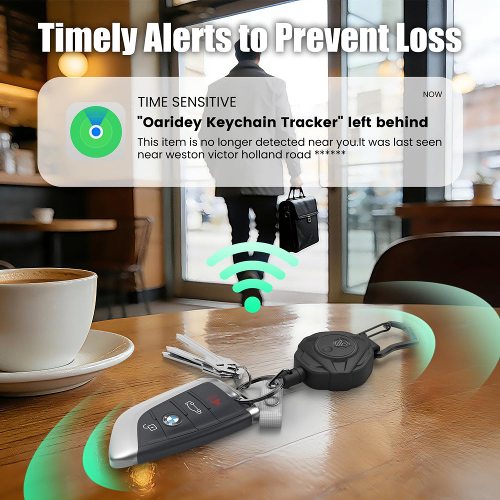 Oaridey left-behind notification alerts when essentials are missing.