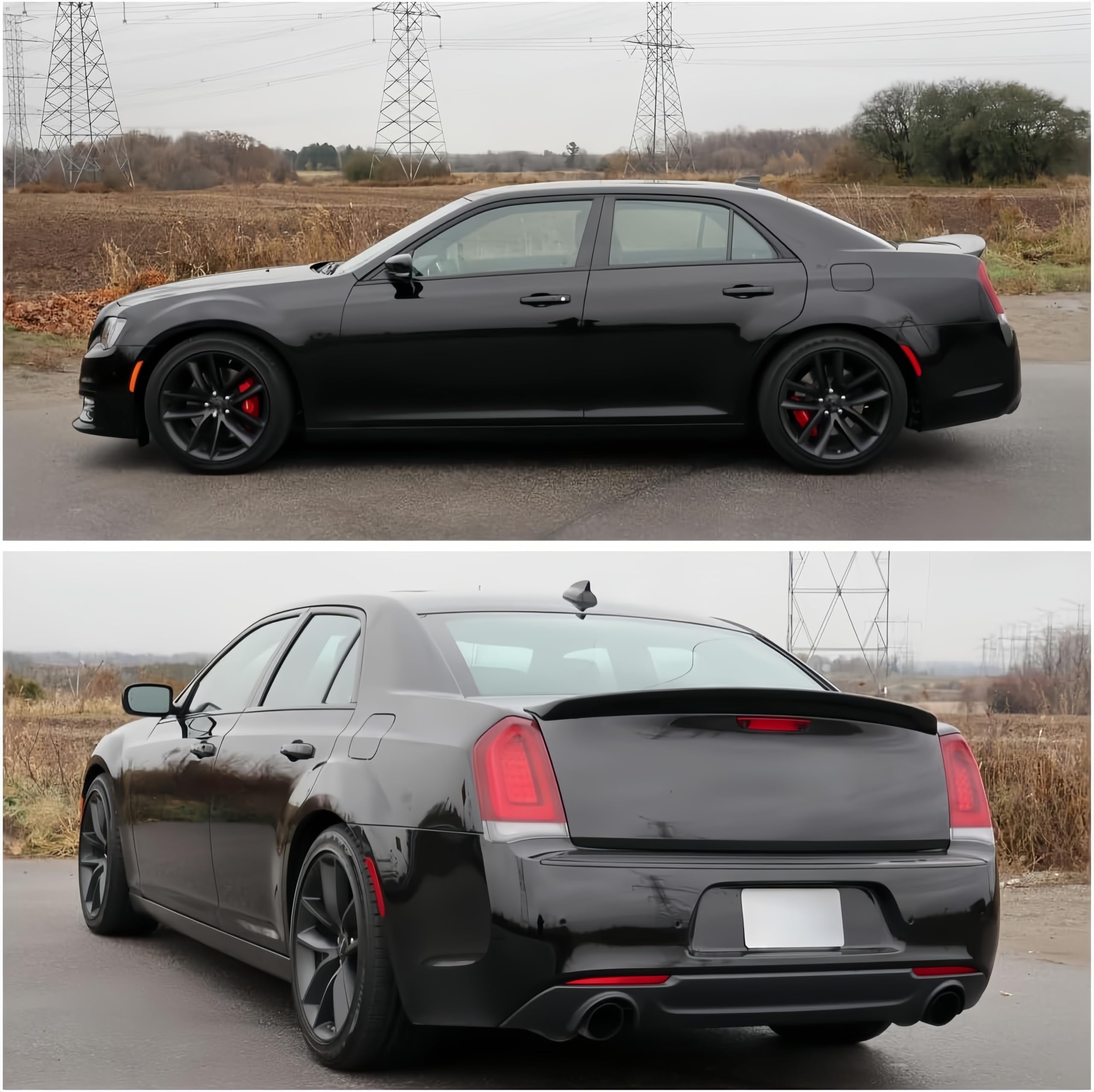 Oasiland ABS rear spoiler highlights durable construction for Chrysler 300.