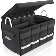 Oasser trunk organizer folded-top view demonstrates sturdy lid for secure storage