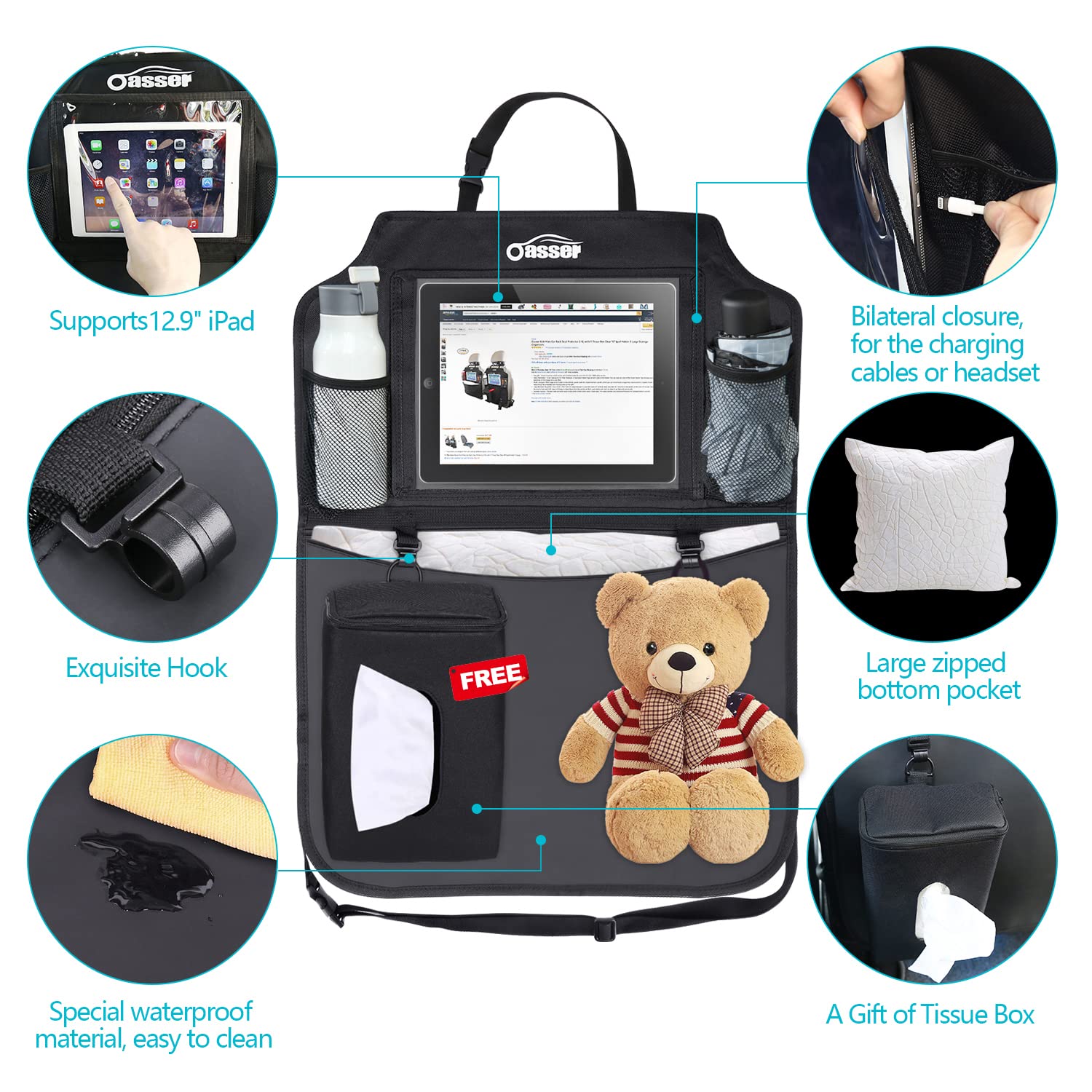Oasser waterproof frosted PVC pocket keeps items dry and visible