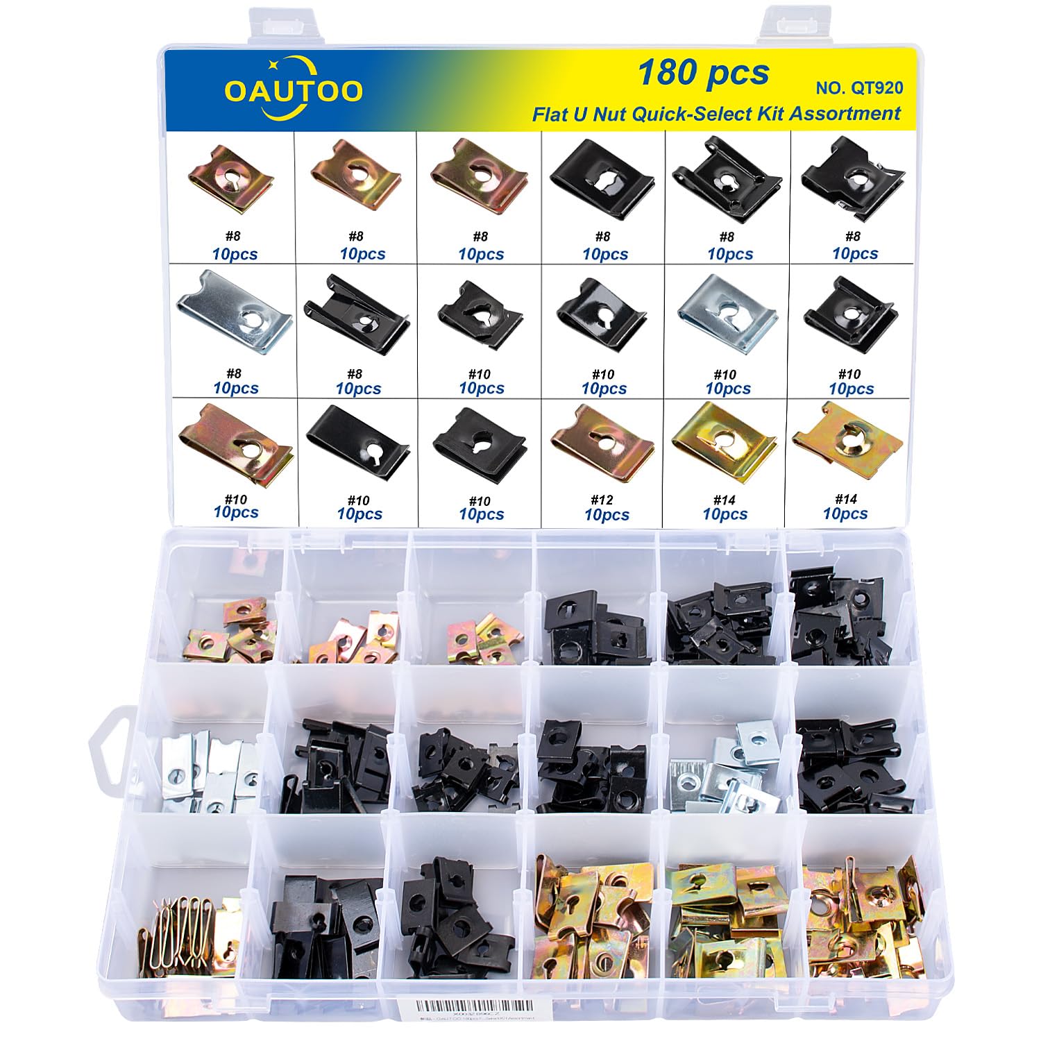 OAUTOO flat U nut kit overview, organized for quick repairs
